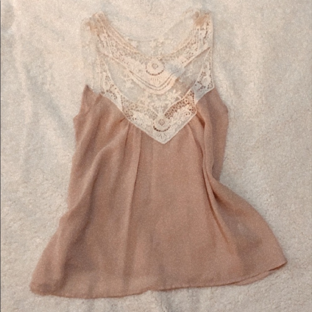 Cream lace tank top